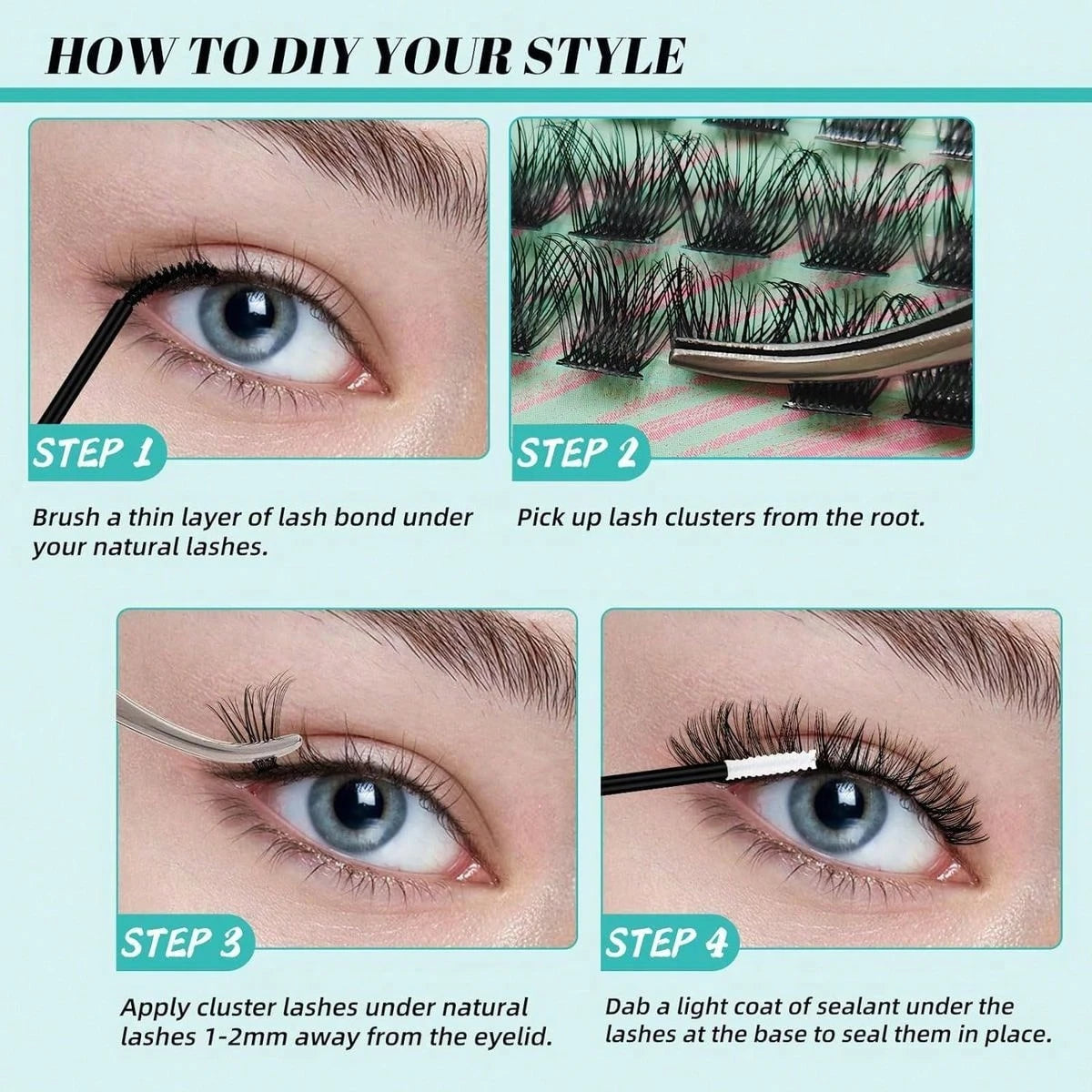 Thick Eyelash Extension Set Single Eyelash Set, Including Eyelash Gel, Eyelash Remover, Eyelash Applicator