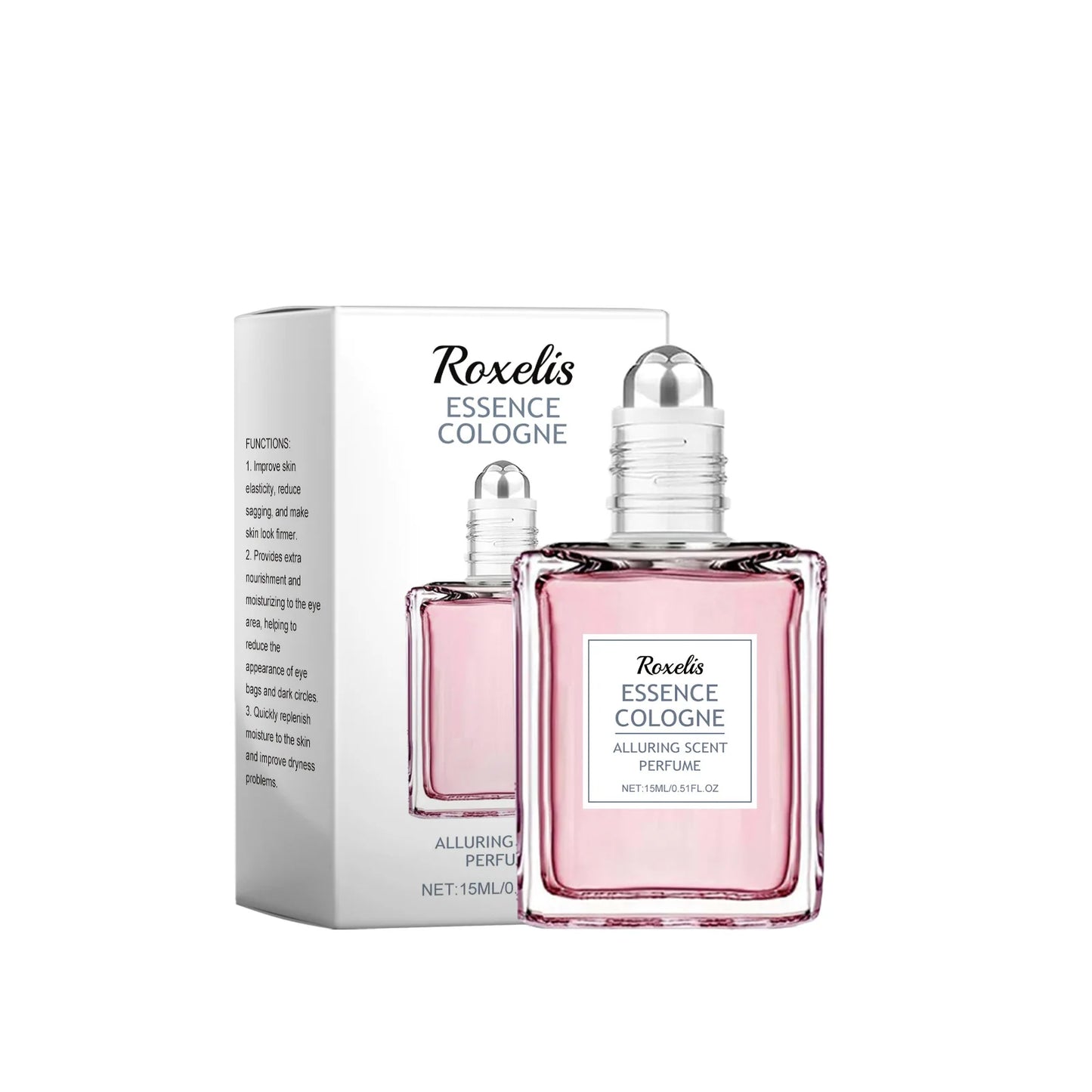 Roxelis 15ml Pink Rose Floral Scent Perfume Roll-On Oil Refreshing Deodorant Lasting Charming Romantic Attraction Perfume Roller
