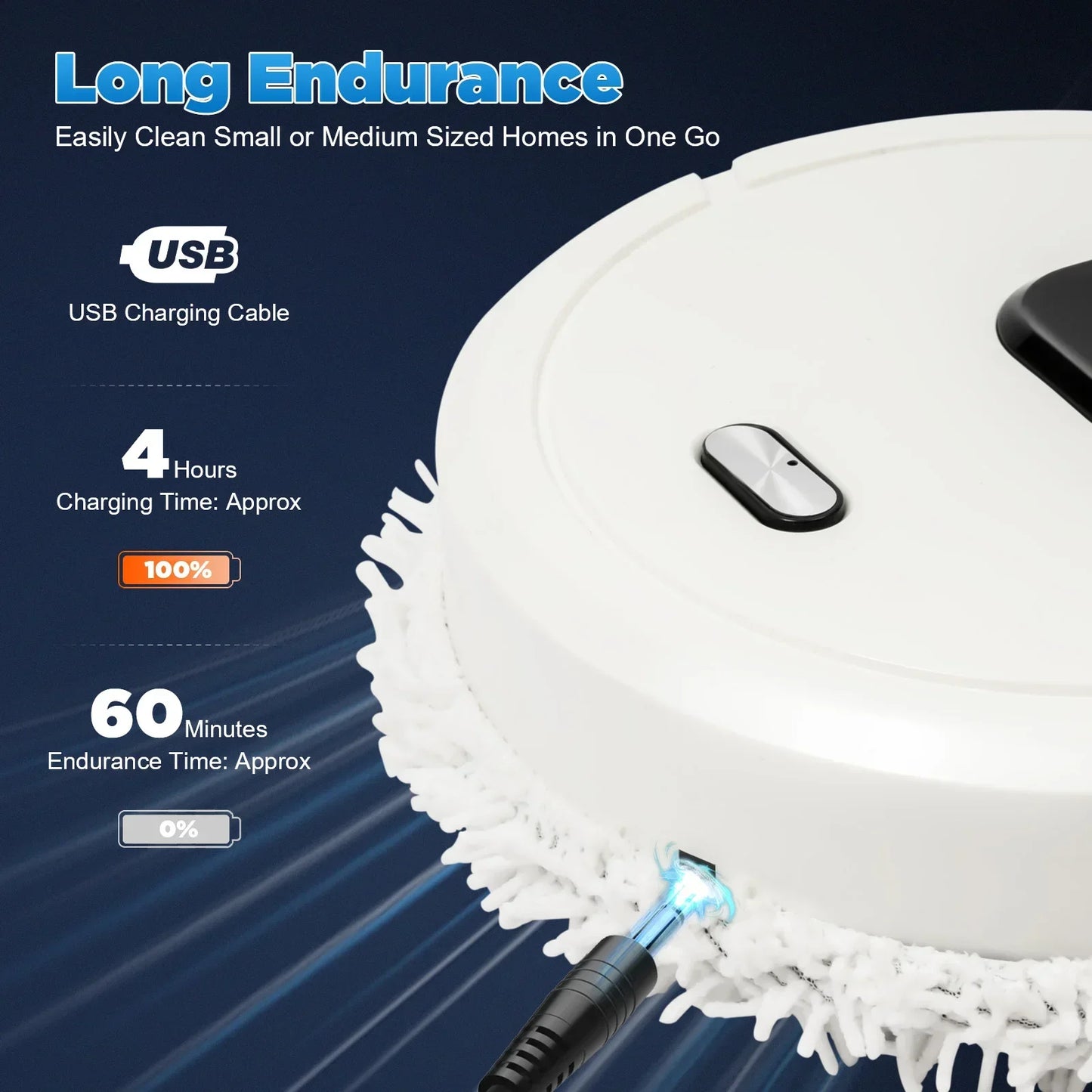 BYMAOCAR 60min Cleaning Robot Mop 360° Full-Surround Wipe Cleaner Sweeping Mopping,with Self-Emptying Base,Wet and Dry Available