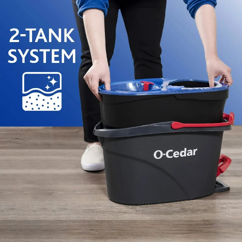 O-Cedar EasyWring RinseClean Spin Mop and Bucket System, Hands-Free System