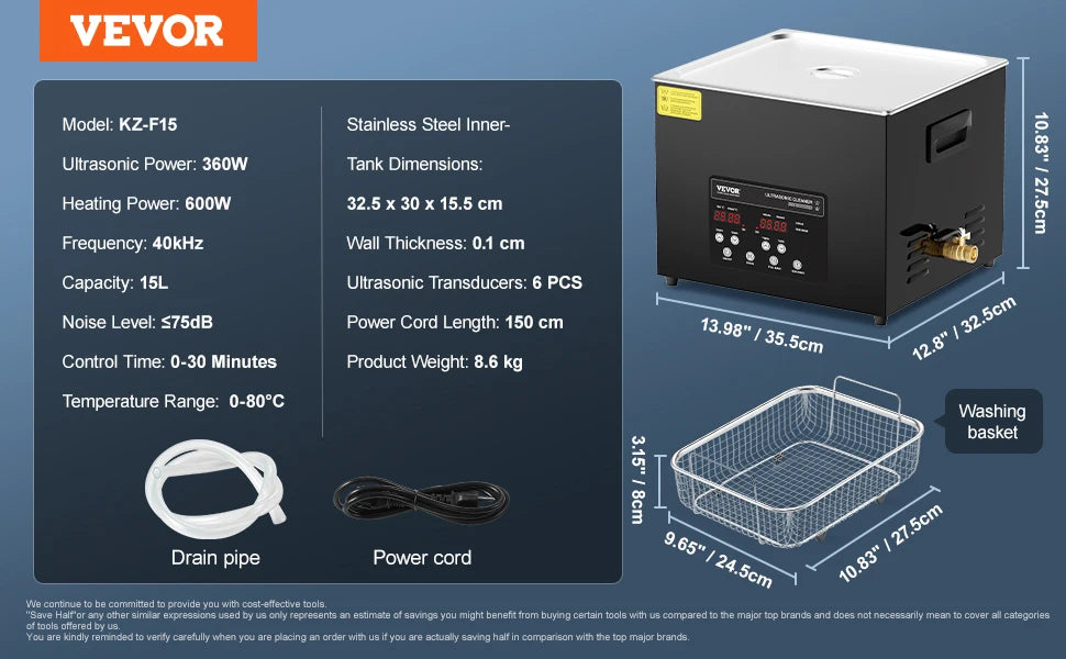 SucceBuy 2-30L Ultrasonic Cleaner Digital Ultrasound Cleaning Machine with Upgraded Degassing and Gentle Mode for Jewelry Glass
