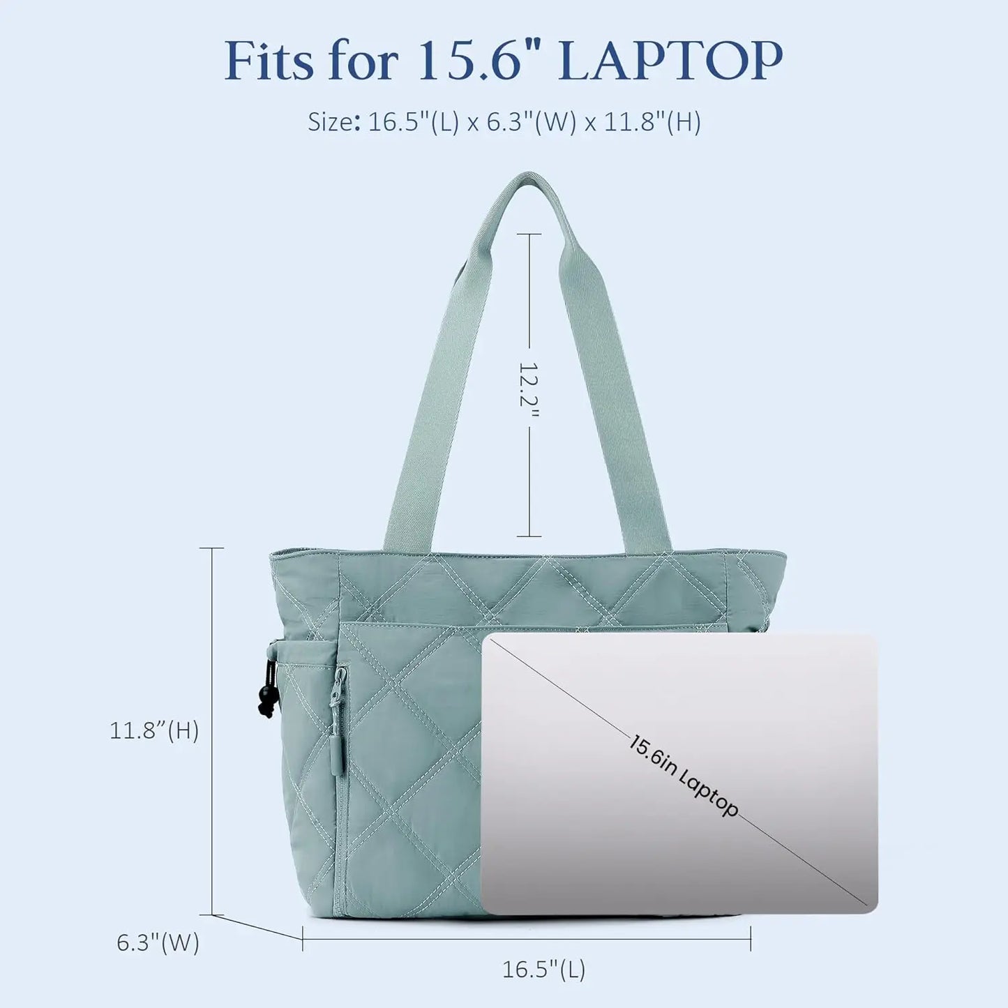 Women's Lightweight Waterproof Tote Bag for Work, Travel, Beach, Nurse Use