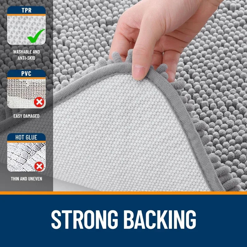 Bathroom Rugs 30x20 Extra Soft Absorbent Chenille Rubber Backing Quick Dry Machine Washable Bath Mats for Bathroom Floor