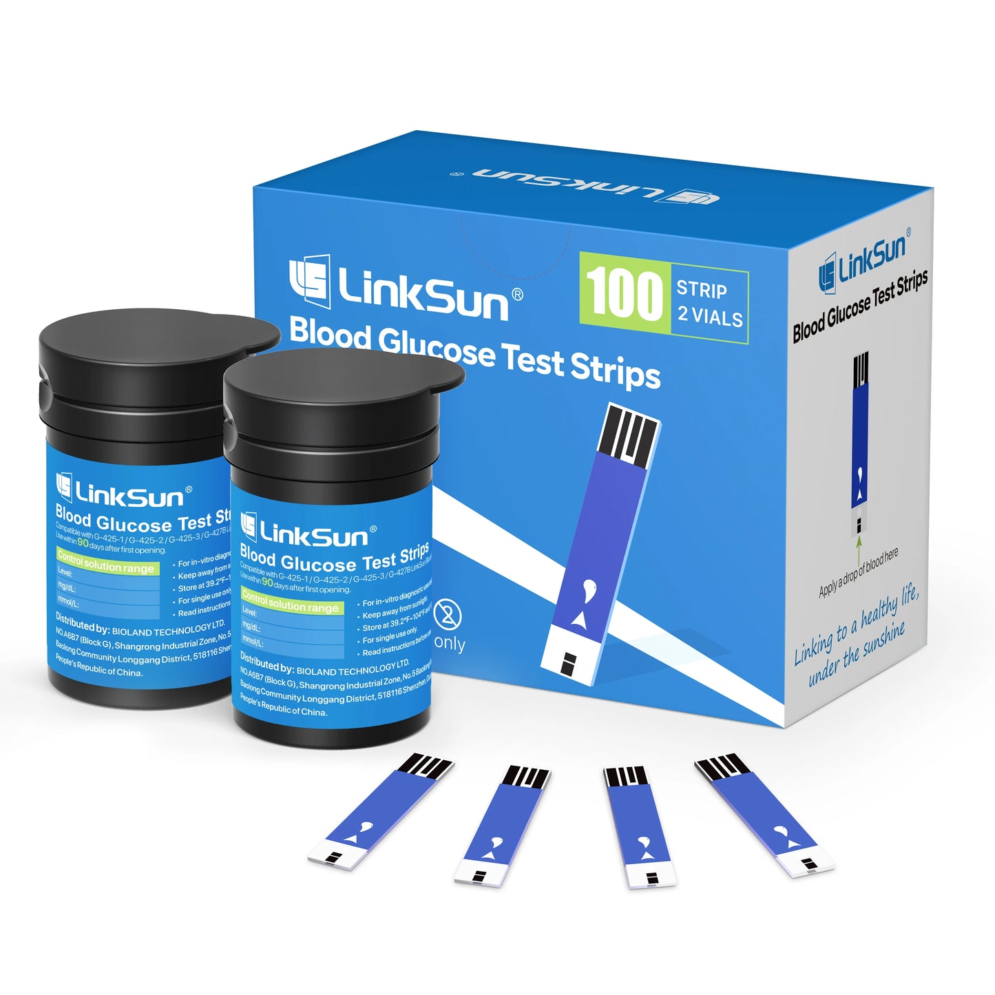G-425-1 LinkSun Blood Glucose Meter Kit 50/100pcs Test Strips Lancets for Diabetes Monitor Digital Glucometer Blood Sugar Meter