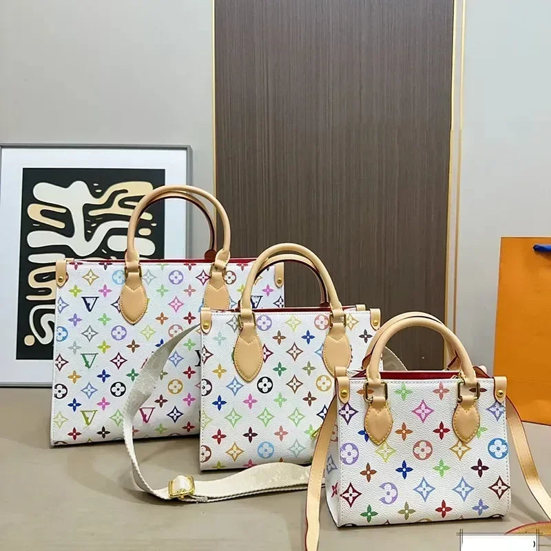 2026 Classic Top New Onthego Designer Tote Bag Classic Presbyopia Shopping Bag AB Face Women's Bag One Shoulder Crossbody Handba