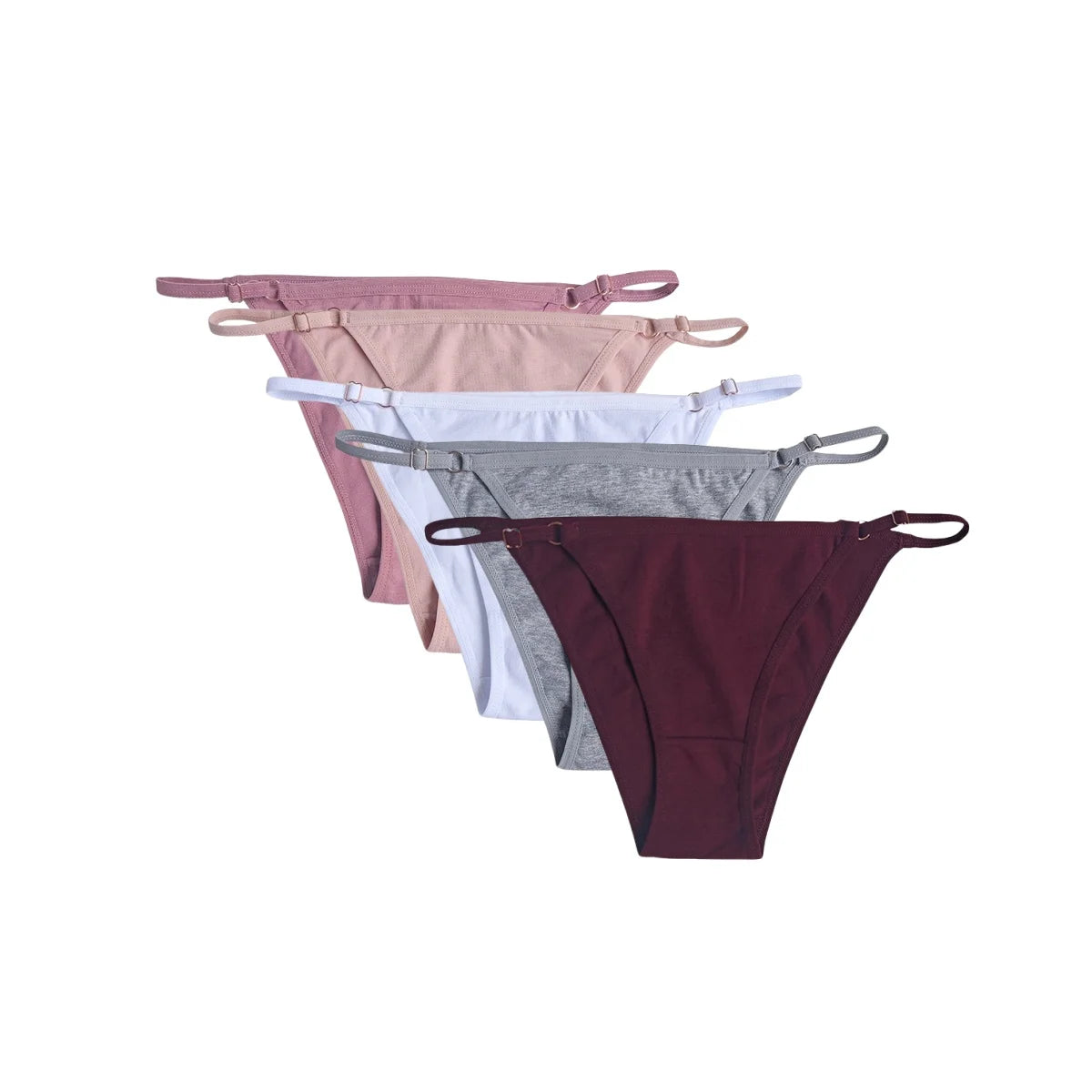 5Pcs/set Cotton Briefs Panties Women Low Waist Underwear Cotton Solid Color Underpants Soft Feamle Sexy Lingerie S-XL