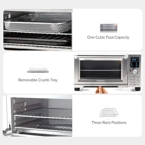 12-in-1 Air Fryer Toaster Oven, 30-QT XL Capacity, 50°-500°F Temperature Control, Adjustable Heaters