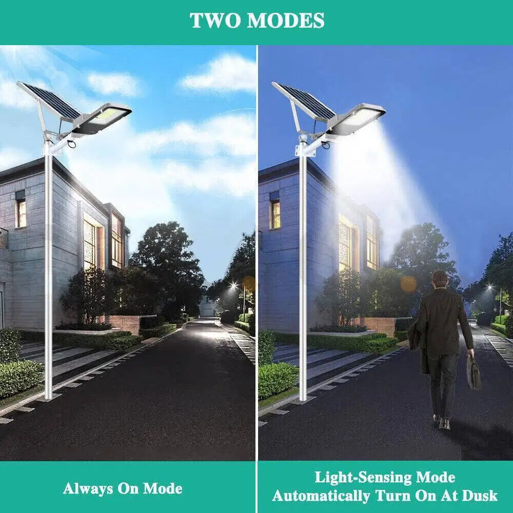 200W Solar Street Light Outdoor Aluminum Road Lamp Garden Spotlight Dusk to Dawn