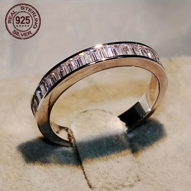 Luxury 925 Sterling Silver Designed Simple Fashion Ring Sets for Women Birthday Party Jewelry Gift Ring Comfort