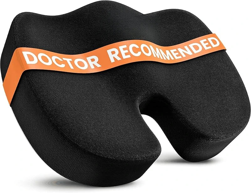 Doctor Recommended Memory Foam Seat Cushion for Office Chairs & Car - Ergonomic Office Desk Accessories