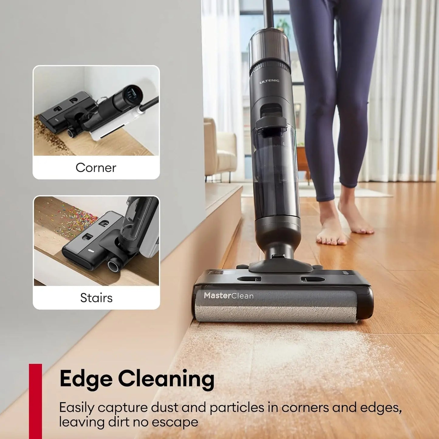 Cordless Wet Dry Vacuum Mop Combo with Self-Cleaning, 50min Runtime, Smart Detection for Hard Floors