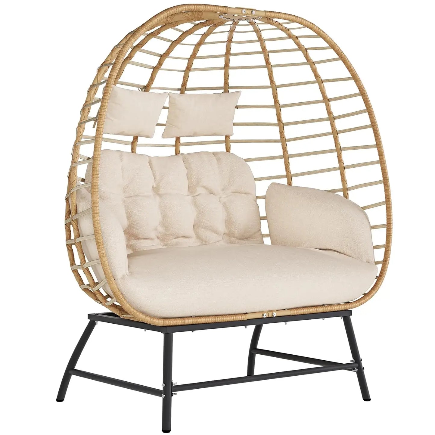 Wicker Egg Chair Outdoor, Oversized Patio Lounge Chairs with Cushion for Indoor Living Room, Bedroom, Outside, Customized