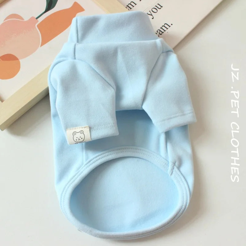Warm Puppy Base Shirt Pet Solid Color T-shirt Autumn Winter Cute Puppy Clothes For Small Dogs Thai Teddy & Cats Cozy Pet Apparel
