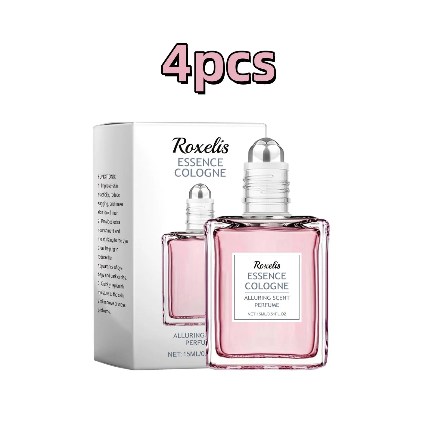 Roxelis 15ml Pink Rose Floral Scent Perfume Roll-On Oil Refreshing Deodorant Lasting Charming Romantic Attraction Perfume Roller