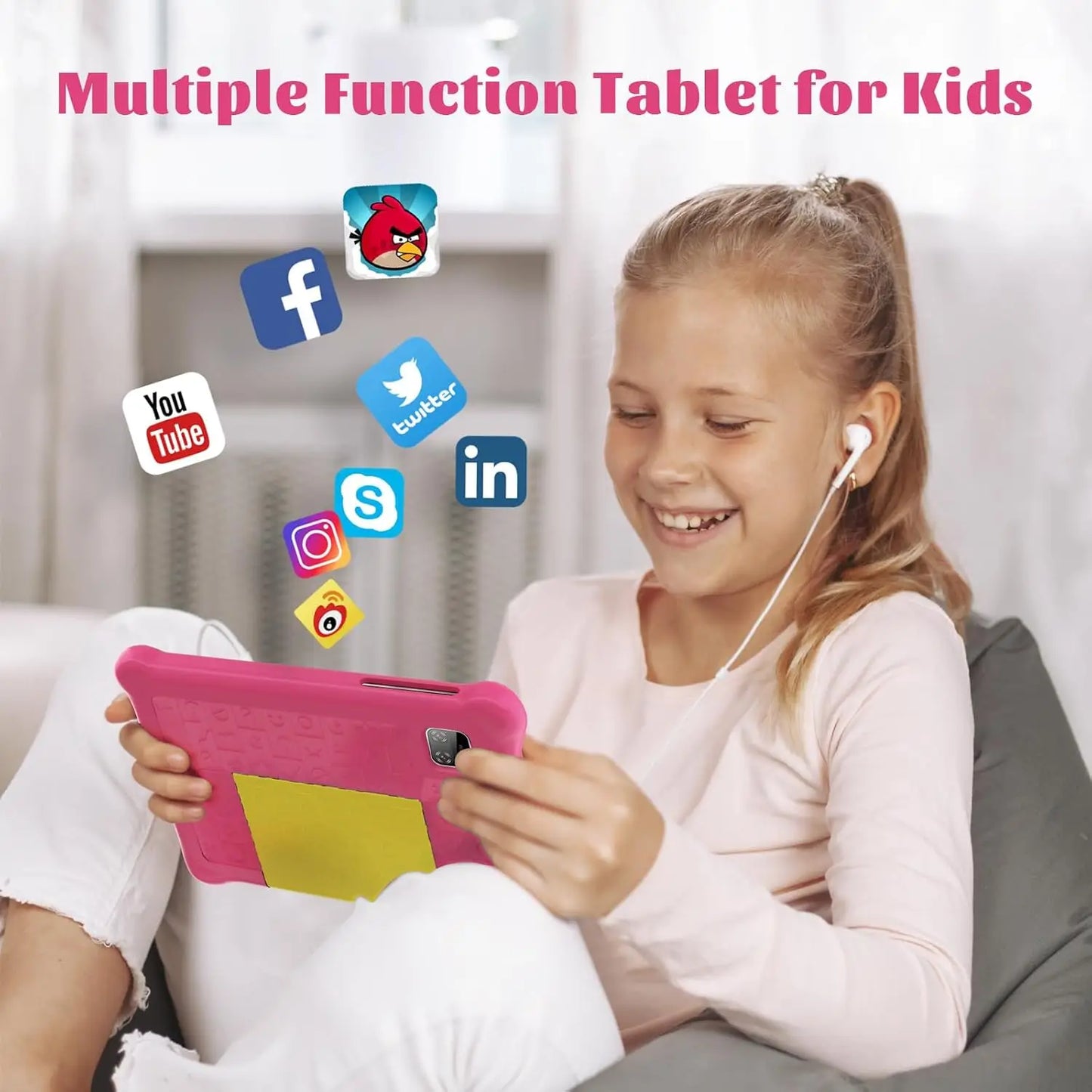 AEEZO 2025 NEW TK707 Kids Tablet 7″ Android 12 Quad Core 5GB+32GB WiFi 5000mAh Battery Dual Camera Children's Gift Kid Software