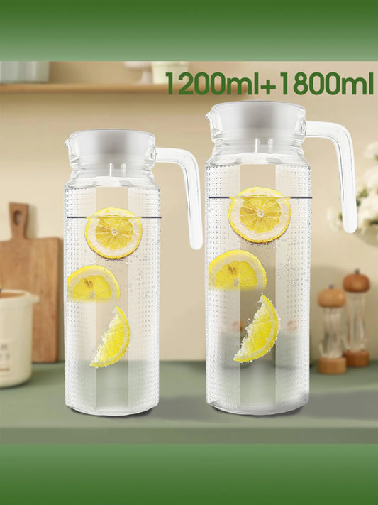 40.6oz and 60.9oz glass water cans with LIDS, featuring a leak-proof and sealed design, have large capacities and are suitable