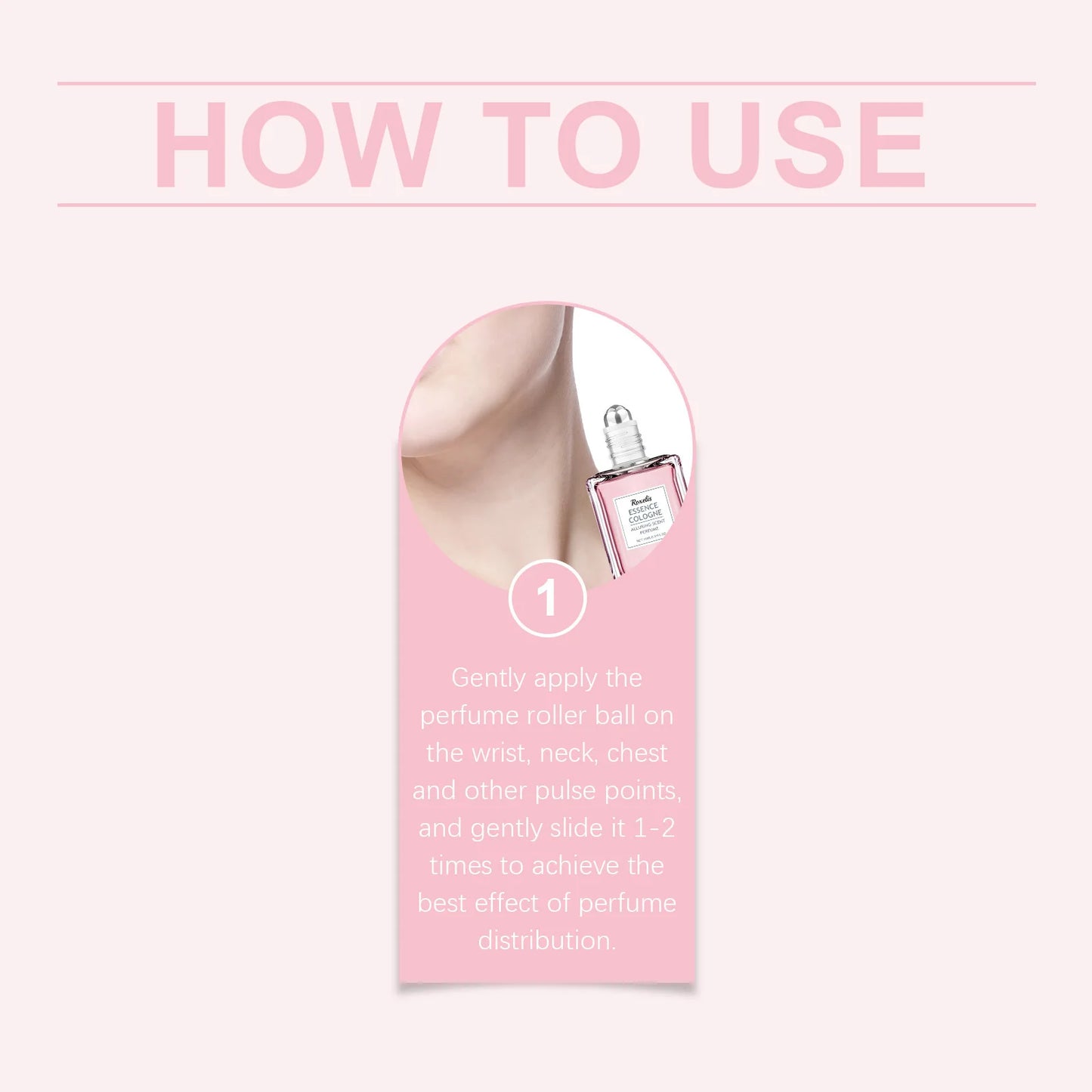 Roxelis 15ml Pink Rose Floral Scent Perfume Roll-On Oil Refreshing Deodorant Lasting Charming Romantic Attraction Perfume Roller