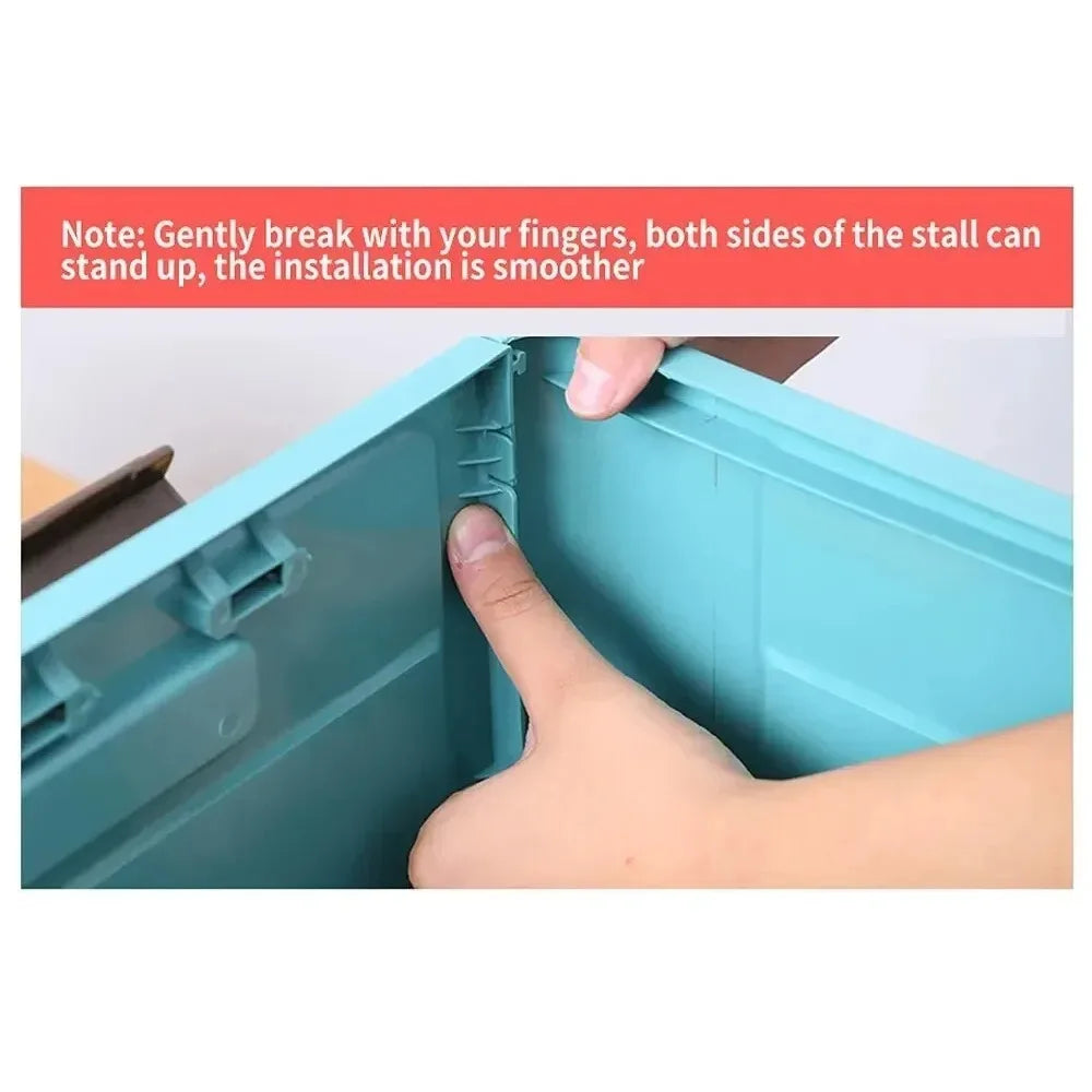 Foldable Plastic Storage Box with Lid, Collapsible Home Organizer Bin for Closet, Toys & Space Saving Storage