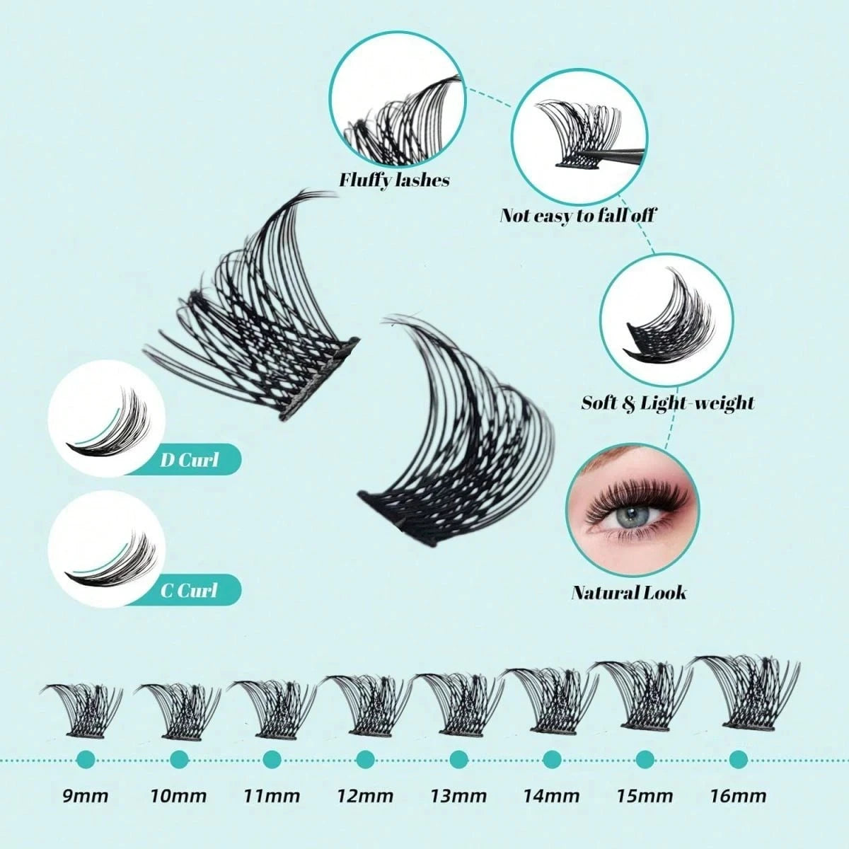 Thick Eyelash Extension Set  Single Eyelash Set, Including Eyelash Gel, Eyelash Remover, Eyelash Applicator