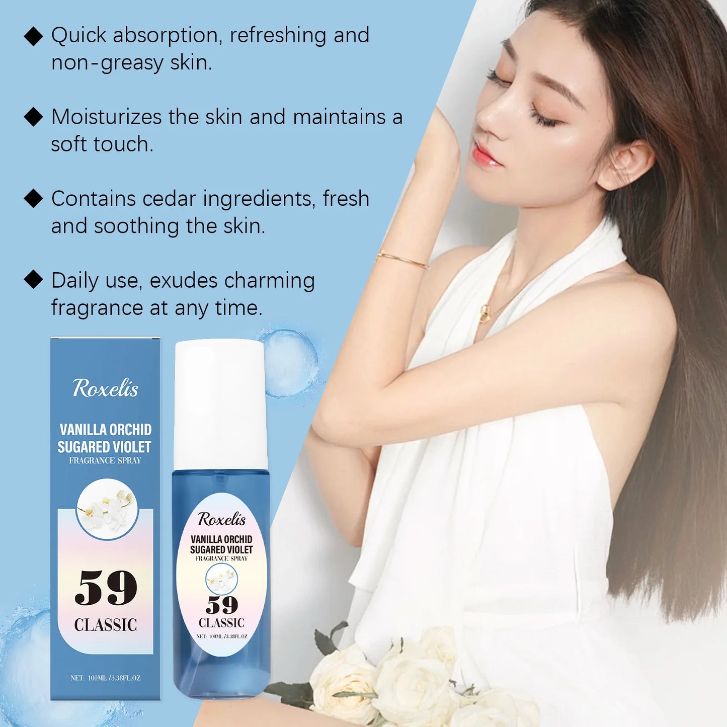 Roxelis 100ml Freshing Body Perfume Spray Long Lasting Scent Remove Odor Release Charming Dating Flirting Pheromone Perfume Mist