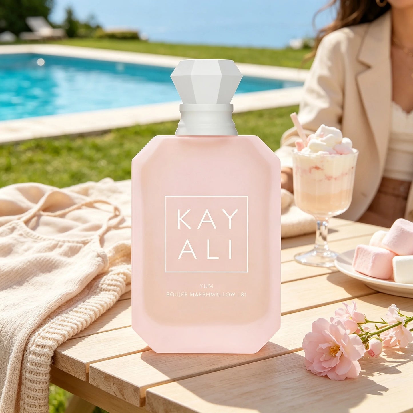 Kay Ali Pink Rose Sugar Perfume Gender Neutral Complete Lavender Pink Gift Box Matte Gradient Pink Multi-Faceted Octagonal Vessel Shiny Diamond Crystal Top Lush Soft Creamy Rose Vanilla Candy Fragrance Blogger Aesthetic Trave