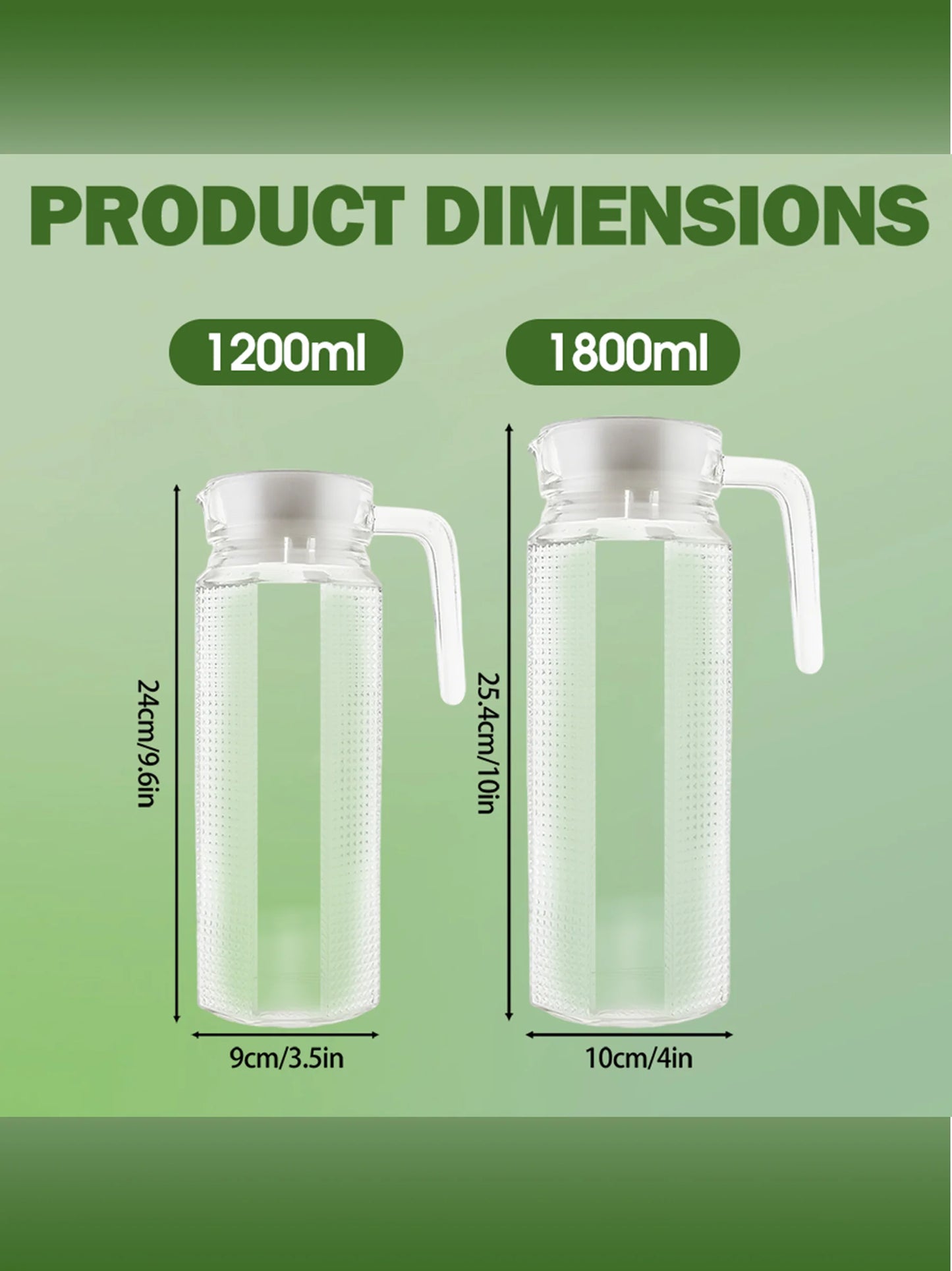 40.6oz and 60.9oz glass water cans with LIDS, featuring a leak-proof and sealed design, have large capacities and are suitable