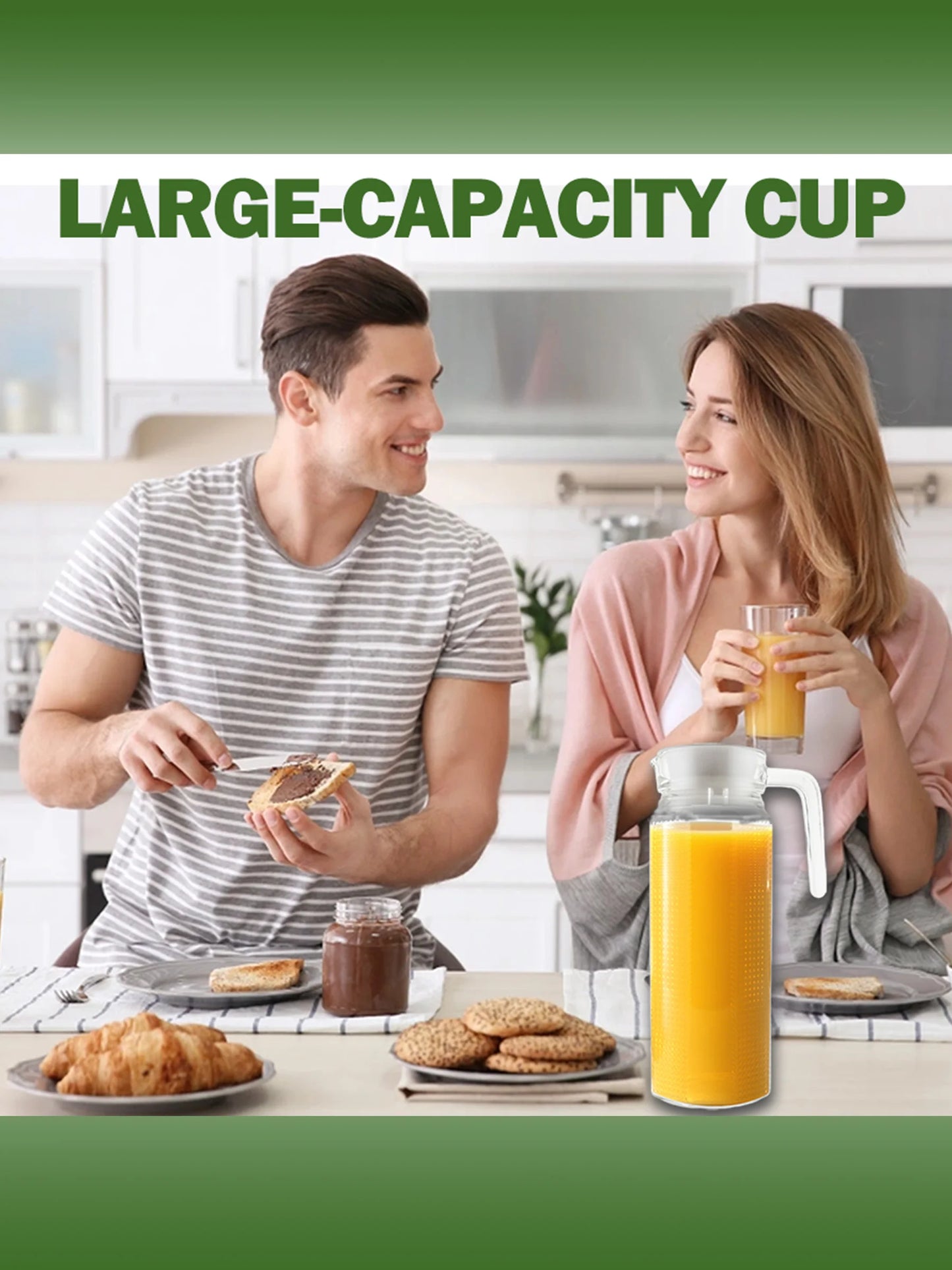 40.6oz and 60.9oz glass water cans with LIDS, featuring a leak-proof and sealed design, have large capacities and are suitable