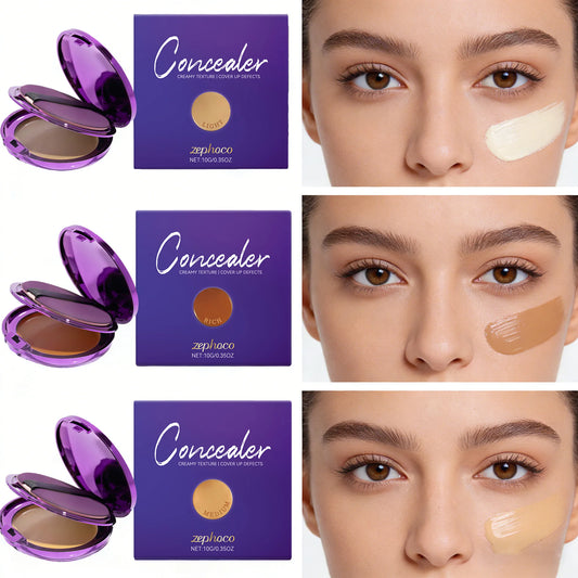 3 Colors Concealer Palette Moisturizing Sweatproof Long Wearing Full Coverage Spots Transfer-proof Glowing Makeup Palette