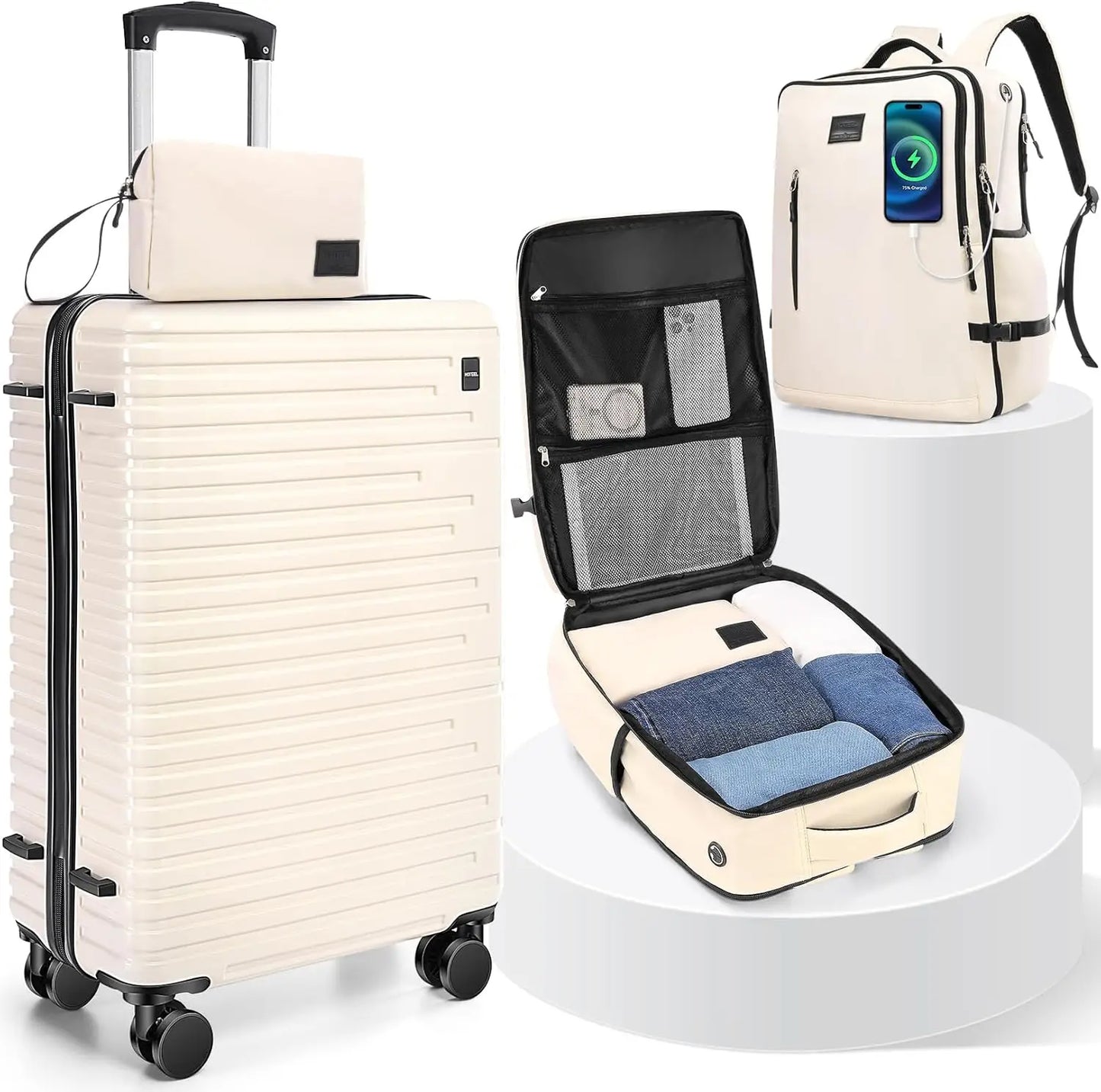 3/5pcs Luggage Set Carry On Suitcase With Spinner Wheel TSA Lock 20/24/28'' Luggage Include Backpack Toiletry For Business Trip