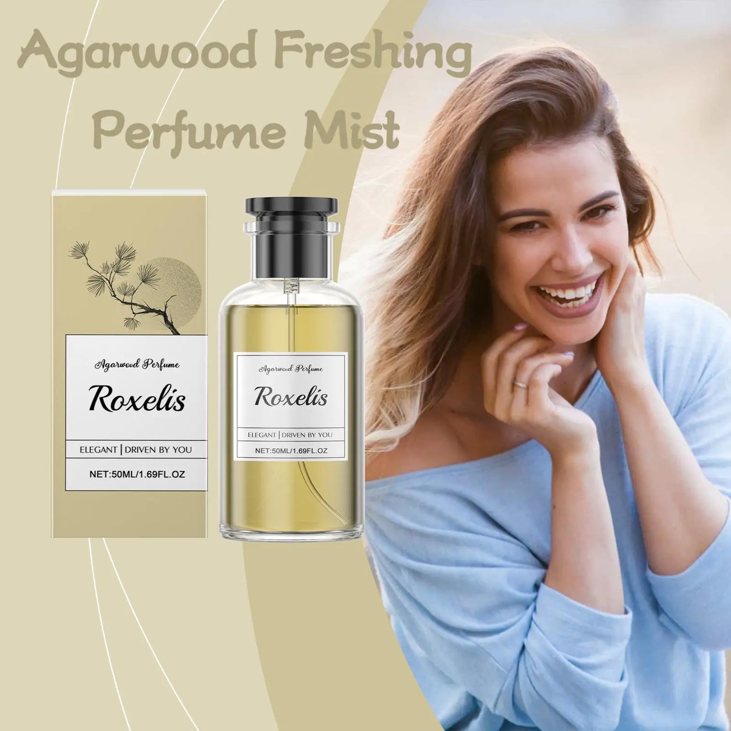 Roxelis 50ml Agarwood Perfume Fresh Lasting Fragrance Luxury Woody Scent Flirting Pheromone  Dating Deodorant Body Perfume Spray