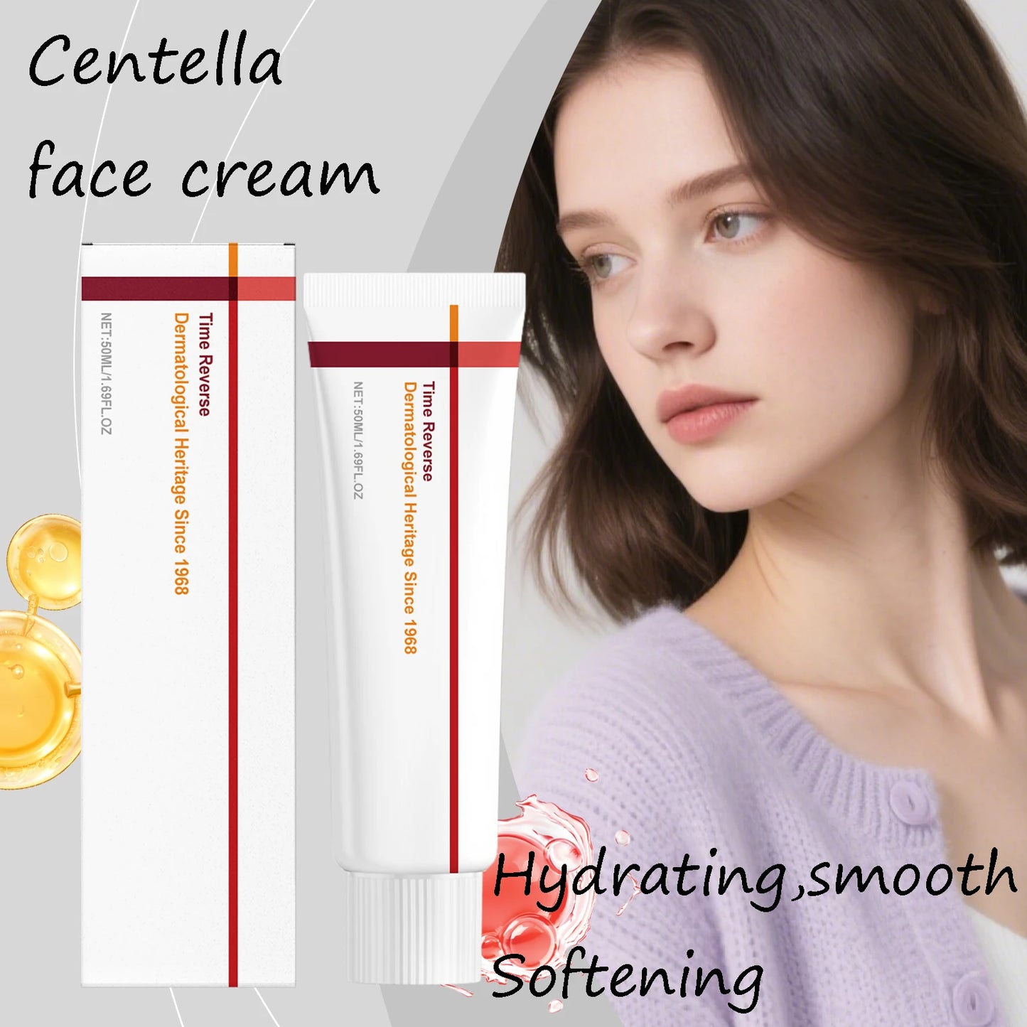 Centella Face Cream Fast Absorbing Improve Dry Skin Moisturizing Refreshing Lifting Firming Reduces Wrinkles Smooth Face Cream