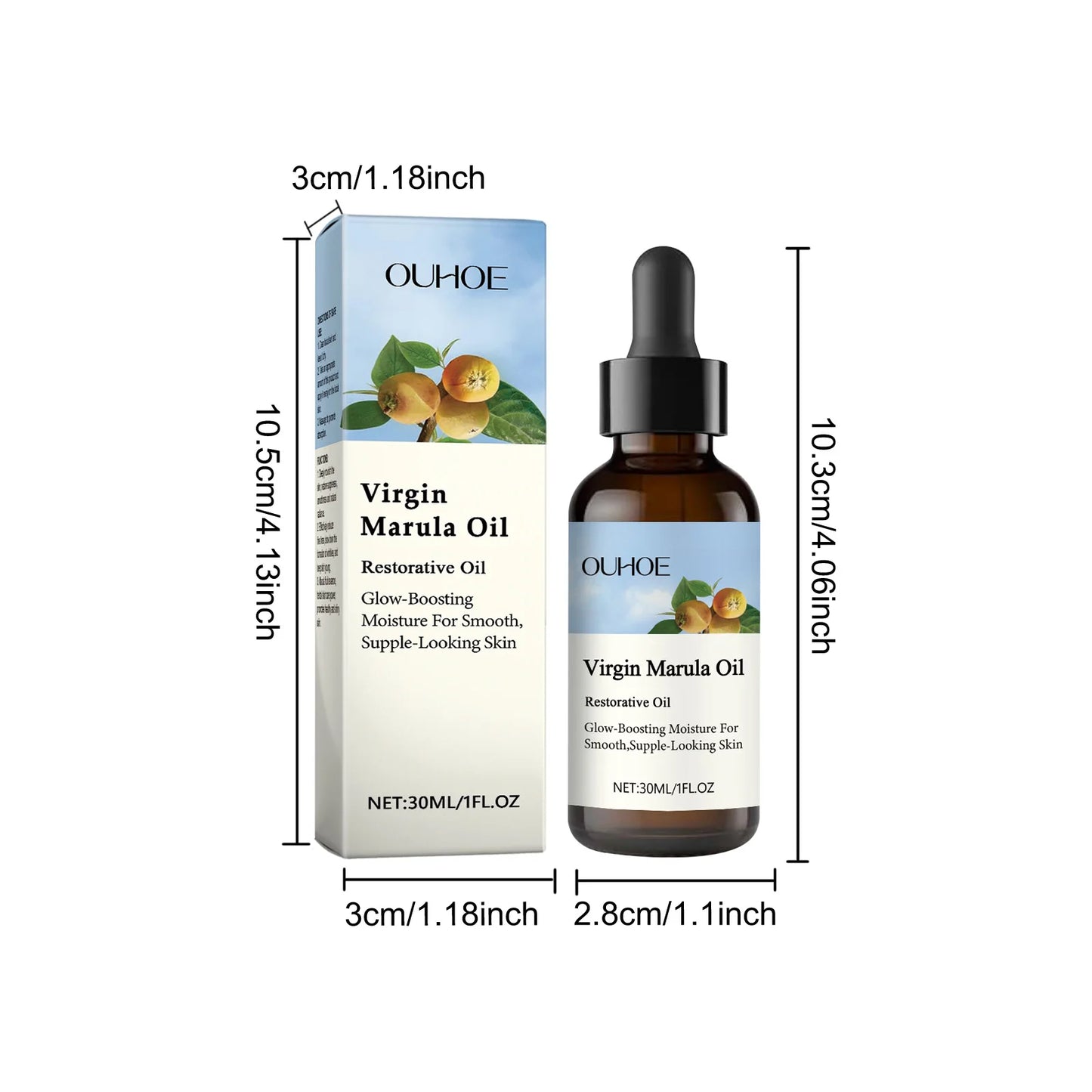 Ouhoe 30ml Virgin Marula Face Care Oil Facial Moisturizing Tightening Shrink Pores Improve Dryness Massage Firming Essence Oil
