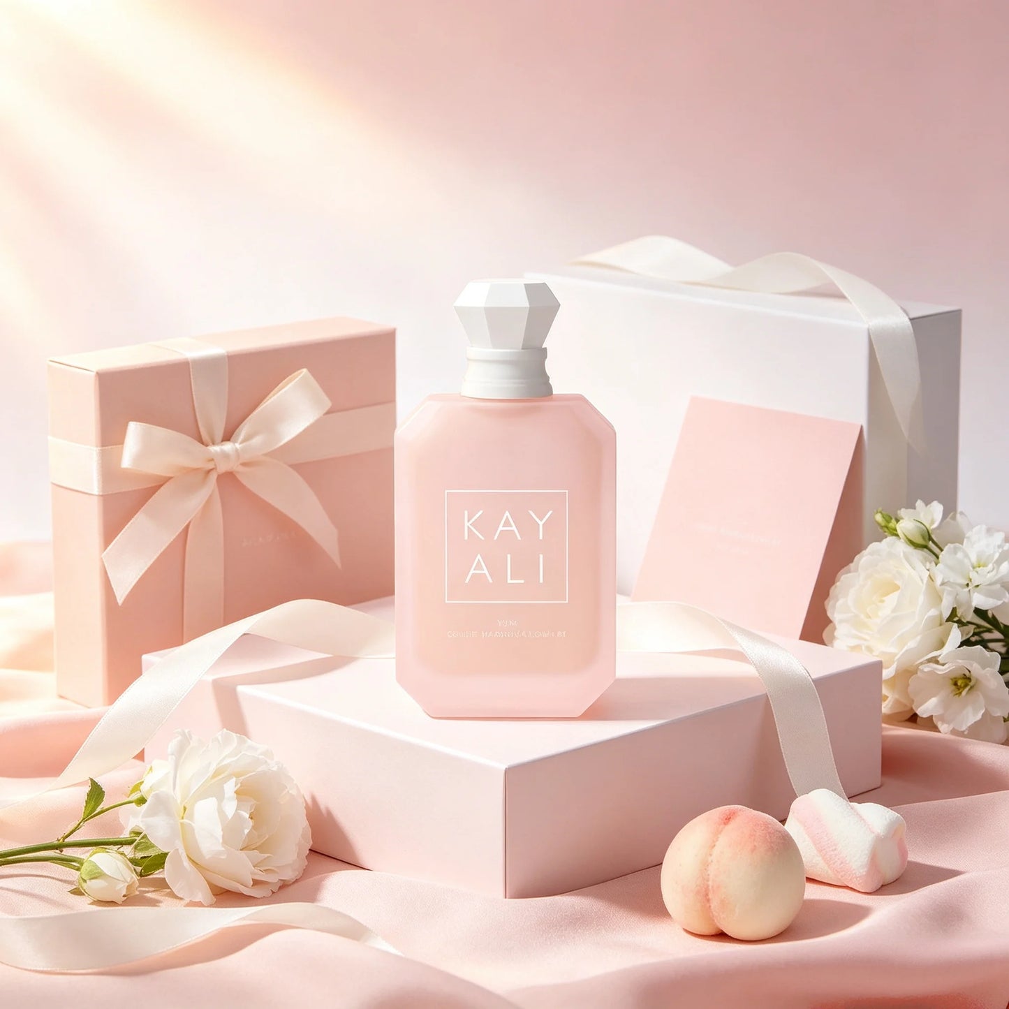 Kay Ali Pink Rose Sugar Perfume Gender Neutral Complete Lavender Pink Gift Box Matte Gradient Pink Multi-Faceted Octagonal Vessel Shiny Diamond Crystal Top Lush Soft Creamy Rose Vanilla Candy Fragrance Blogger Aesthetic Trave