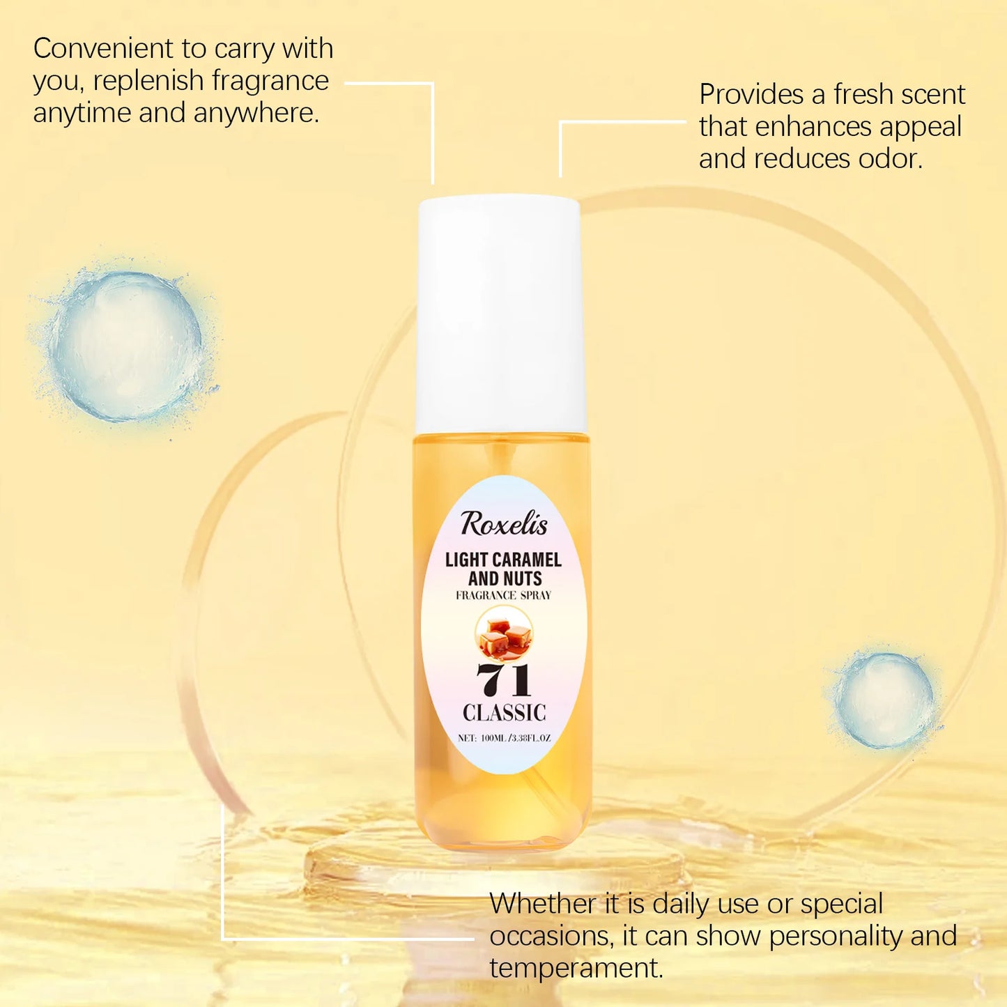 Roxelis 100ml Freshing Body Perfume Spray Long Lasting Scent Remove Odor Release Charming Dating Flirting Pheromone Perfume Mist