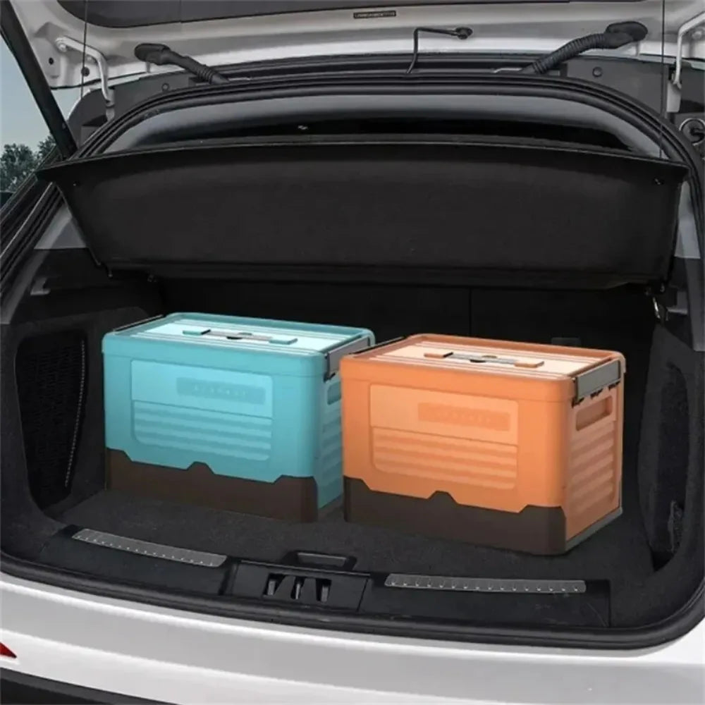 Foldable Plastic Storage Box with Lid, Collapsible Home Organizer Bin for Closet, Toys & Space Saving Storage