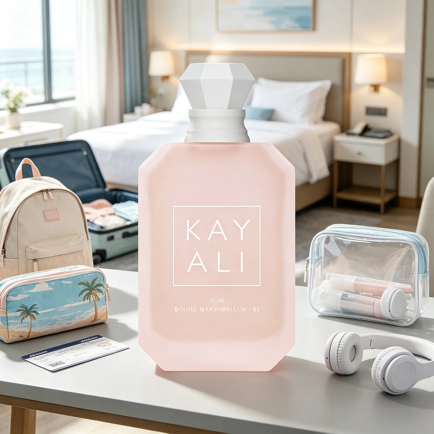 Kay Ali Pink Rose Sugar Perfume Gender Neutral Complete Lavender Pink Gift Box Matte Gradient Pink Multi-Faceted Octagonal Vessel Shiny Diamond Crystal Top Lush Soft Creamy Rose Vanilla Candy Fragrance Blogger Aesthetic Trave