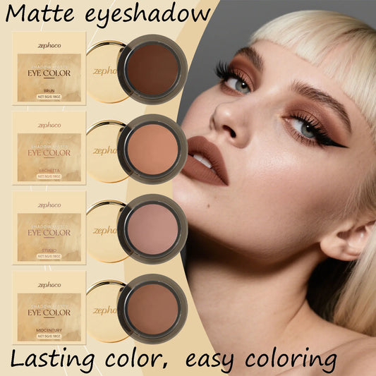 Matte Eyeshadow Palette Earth Color Sweatproof Waterproof Easy Color Silky Matte Eyeshadow Palette for Party Daily Stage Makeup