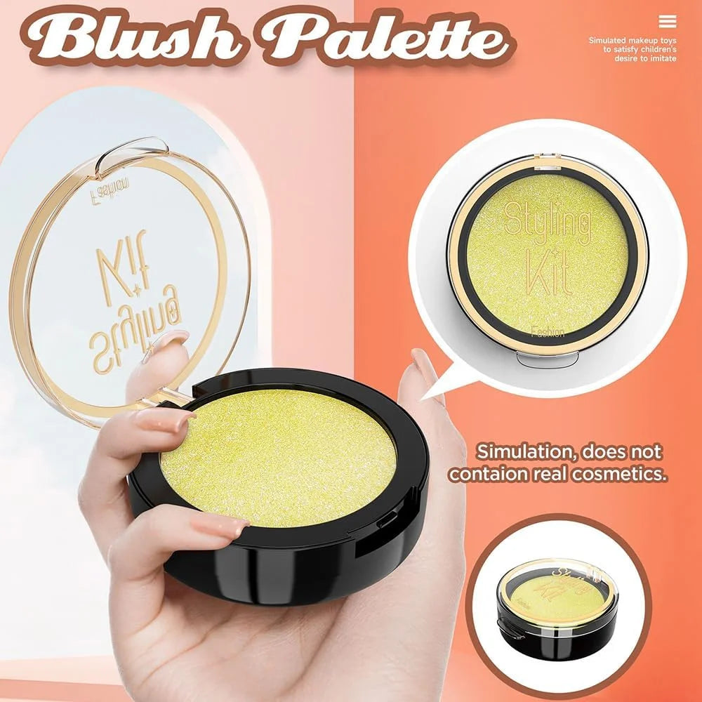 Pretend Makeup Kit for Girls, 12 Pcs Kids Cosmetic Pretend Play Beauty Make Up Set, Not Real Eye Shadow Blush Palette Lipstick w