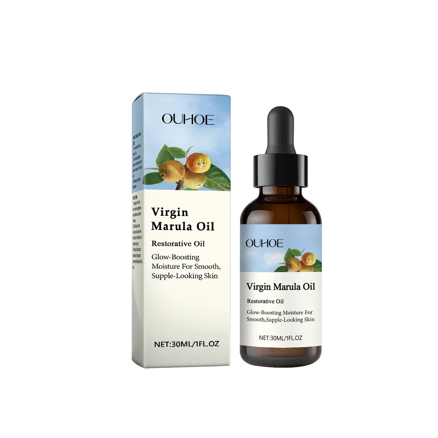 Ouhoe 30ml Virgin Marula Face Care Oil Facial Moisturizing Tightening Shrink Pores Improve Dryness Massage Firming Essence Oil
