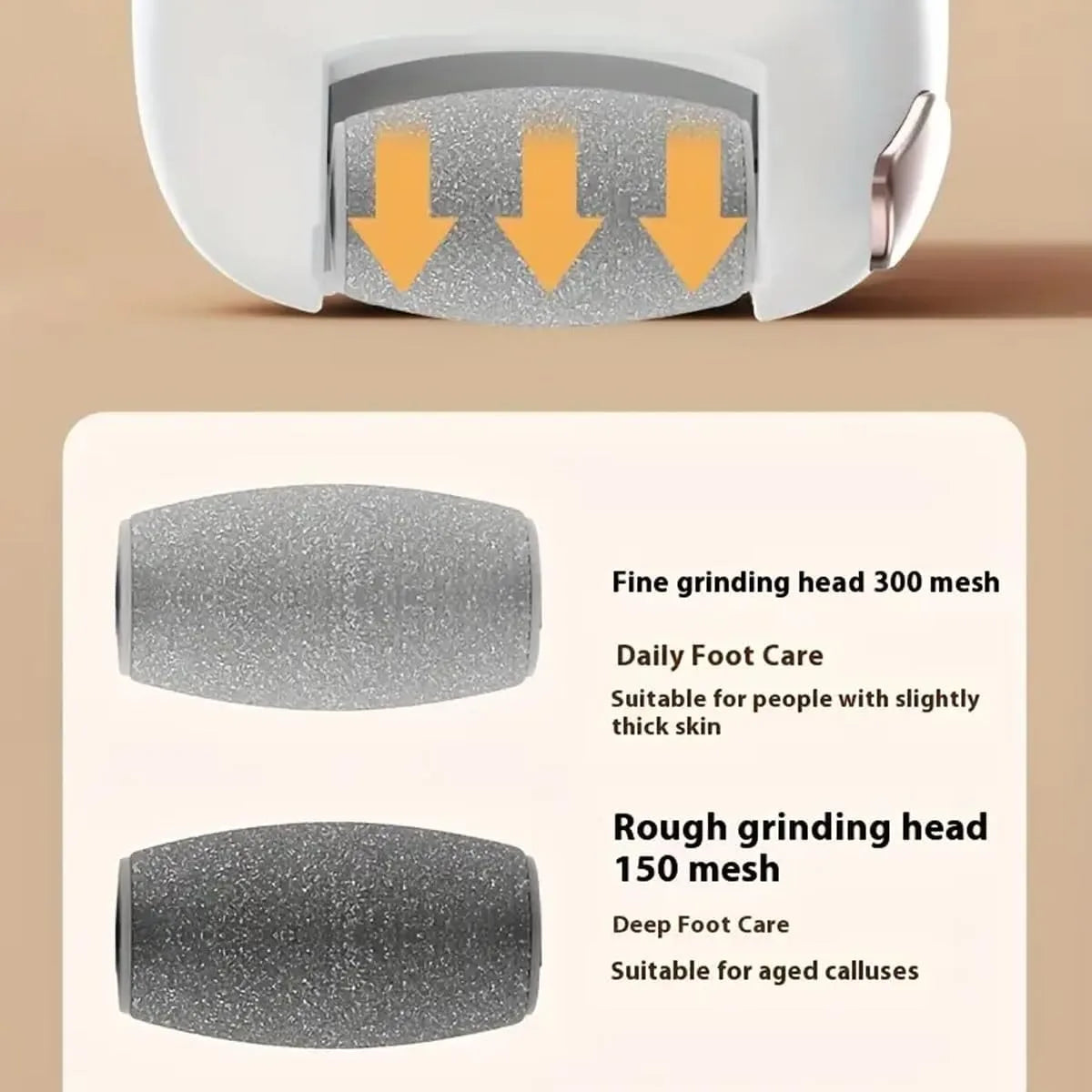Electric Foot File Callus Remover Remover Rechargeable Pedicure Tool with 3 Grinding Heads for Dead Hard Cracked Dry Feet Skin