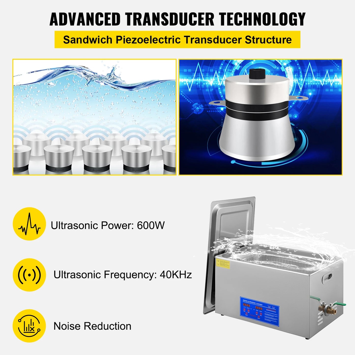 SucceBuy 6L Ultrasonic Cleaner Lave-Dishes Portable Washing Machine Dishwasher Digital Ultrasound Bath Home Clean Appliances