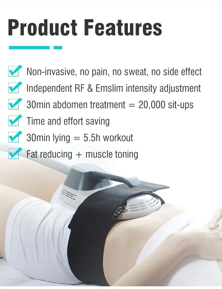 Weight Burn Fat Full Removal Body Slimming Body Muscle Training Machine Newest 6500w Upgraded System RF Fat Burning Slimming