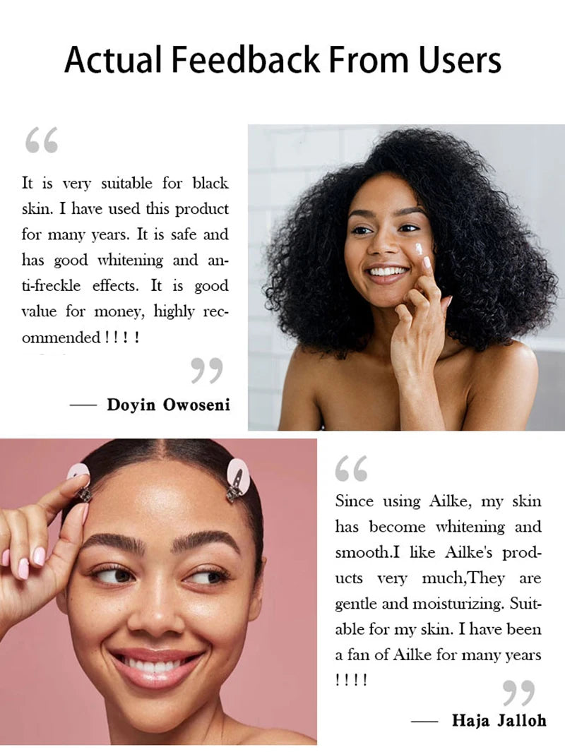 AILKE Whitening Face Cream, Reduce Dark Spots, Wrinkles, Melanin, Even Skin Tone, With Collagen, Glutathione, for All Skin Types