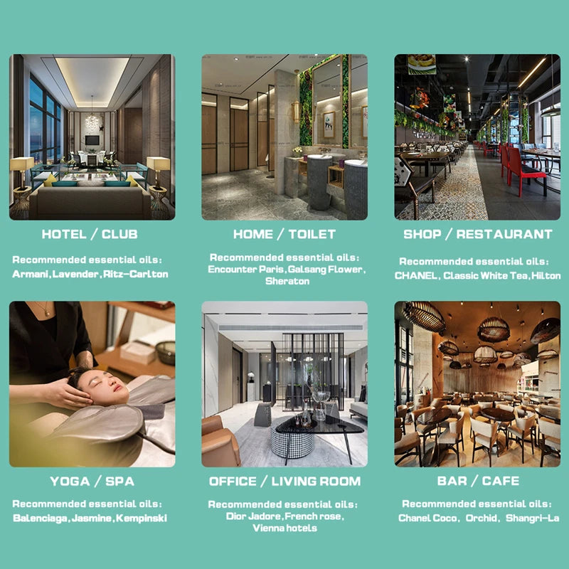500m³ Hotel Aroma Essential Oil Diffuser Multi Segment Timing Air Freshener Room Fragrance Office Perfume Purifier Scent Machine