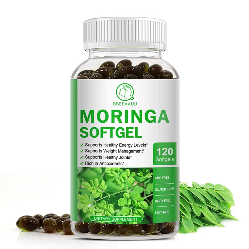 BBEEAAUU Moringa Capsule Natural Green Antioxidant Support Energy,Skin&Intestinal Health,Containing Essential Vitamin&Amino Acid