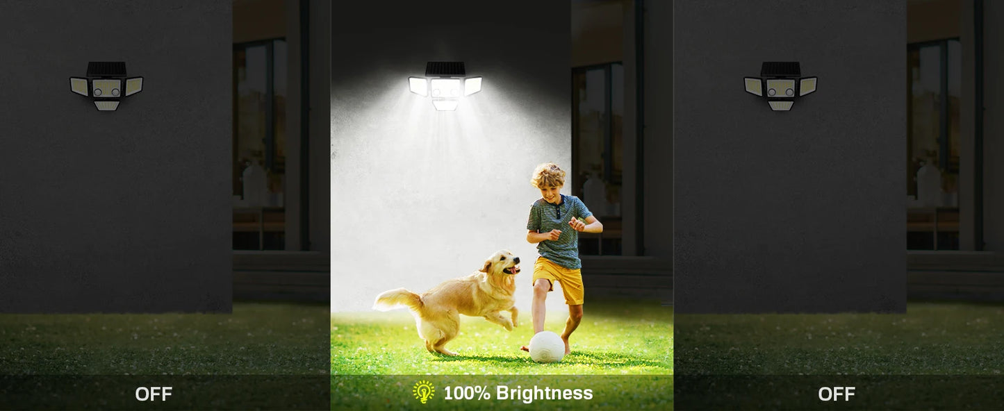 2 Pack Outdoor Solar Lights - IP65 Waterproof, 3000LM 188 LED Motion Sensor Light Solar Light for Backyard, Patio, Porch