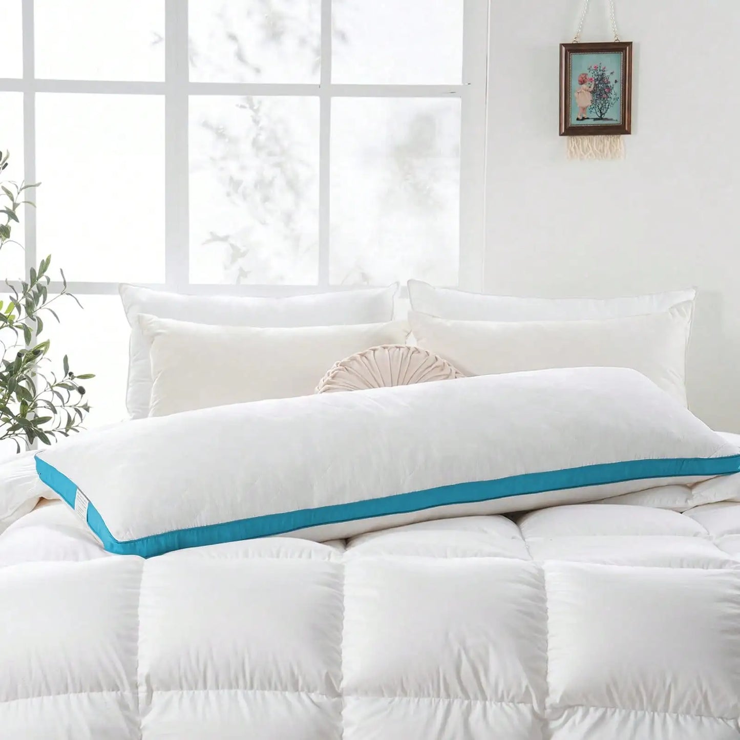 20 x 54 in Memory Foam Body Pillow, Large Full Body Pillow for Adults, Soft Long Bed Pillow for Side Sleepers, White