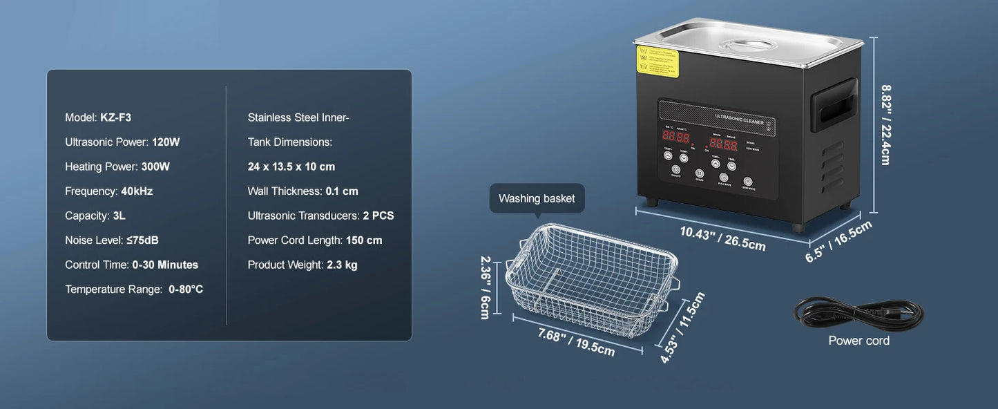 SucceBuy 2-30L Ultrasonic Cleaner Digital Ultrasound Cleaning Machine with Upgraded Degassing and Gentle Mode for Jewelry Glass
