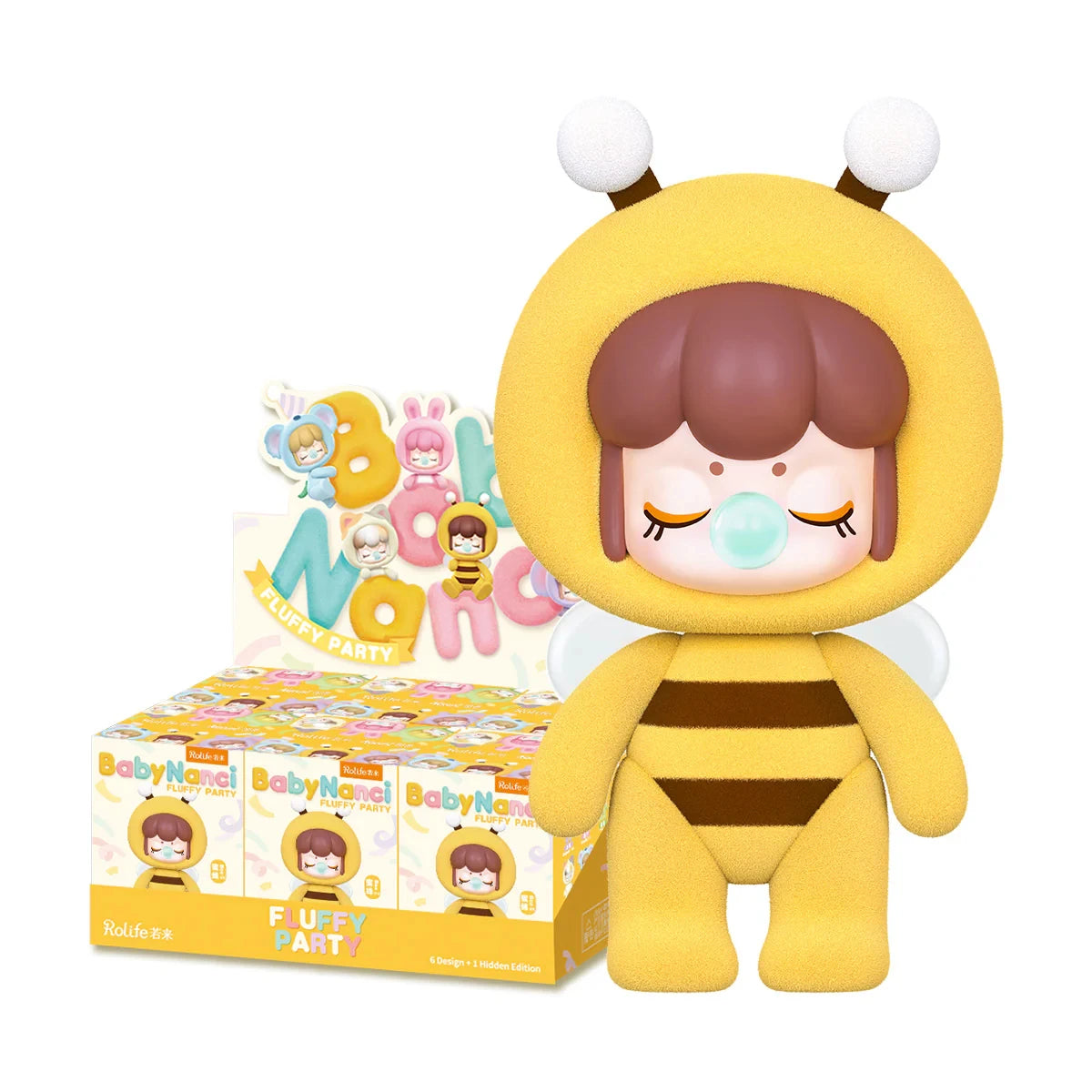 ROBOTIME Rolife BabyNanci Fluffy Party Blind Box Poseable Figure with Mini Friend Rotatable Head Limbs Christmas Gift for Girls