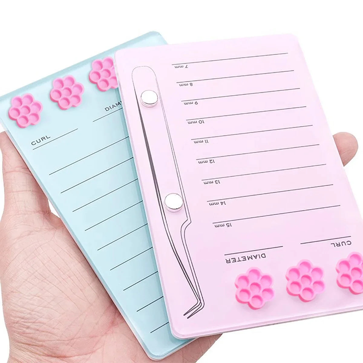 Eyelash Extension Scale Holder Wholesale Magnetic Acrylic Lash Board with Glue Pallet Cup False Eyelashes Pad Makeup Tools